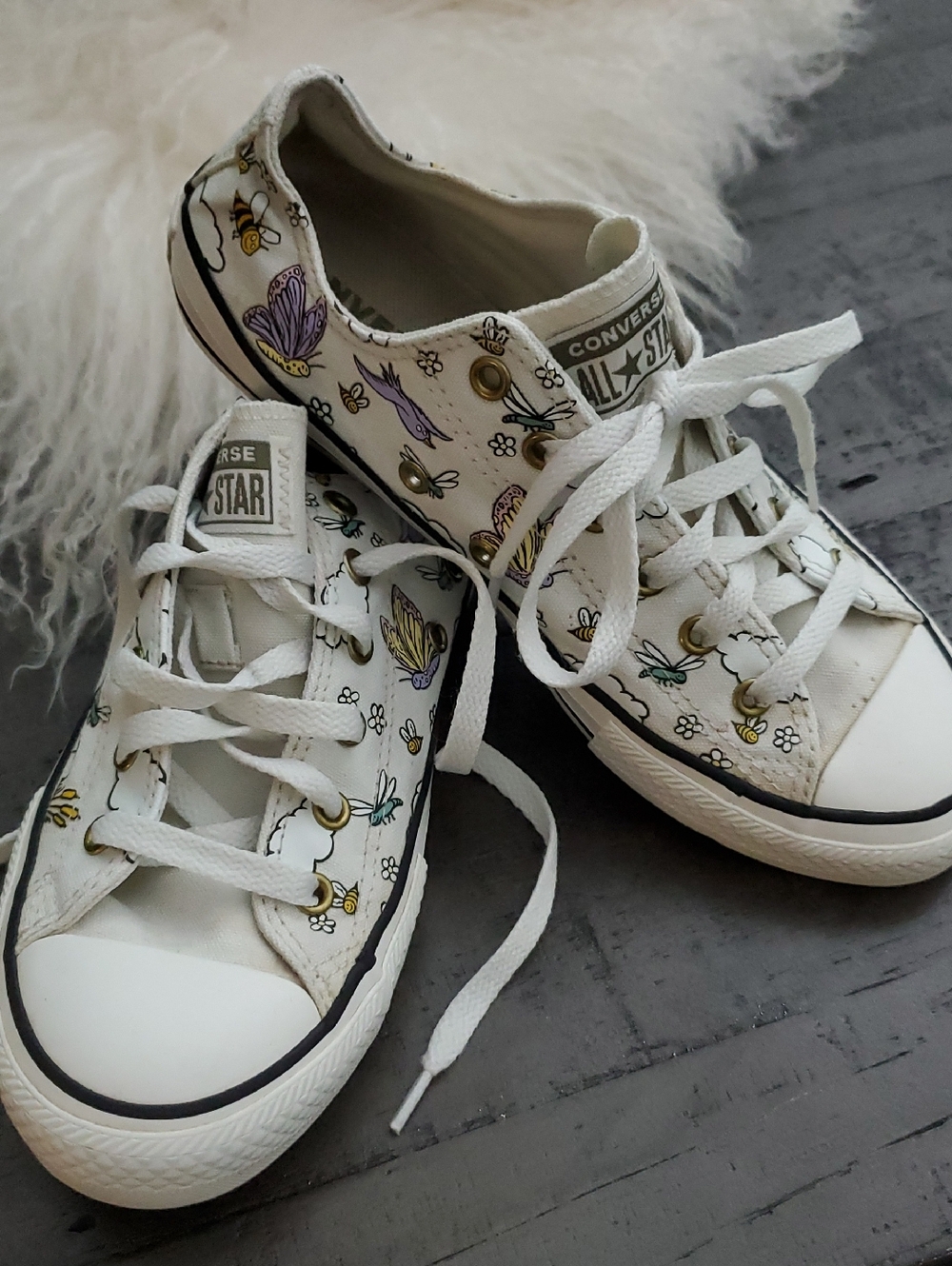 Converse- Gs Low Summercamp Print Butterflies,Bees,Flowers,Trees & Birds.☀️Sz.6